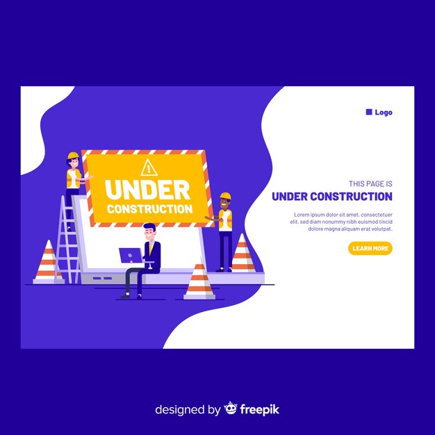 Muestra landing page en construcción