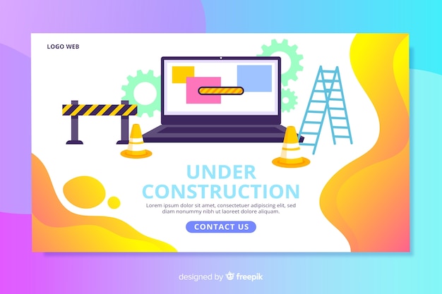 Muestra landing page en construcción