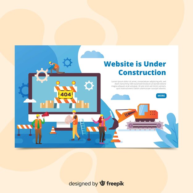 Muestra landing page en construcción