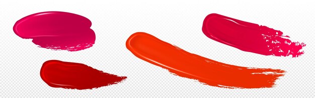 muestra de lápiz labial o esmalte de uñas rojo y rosa