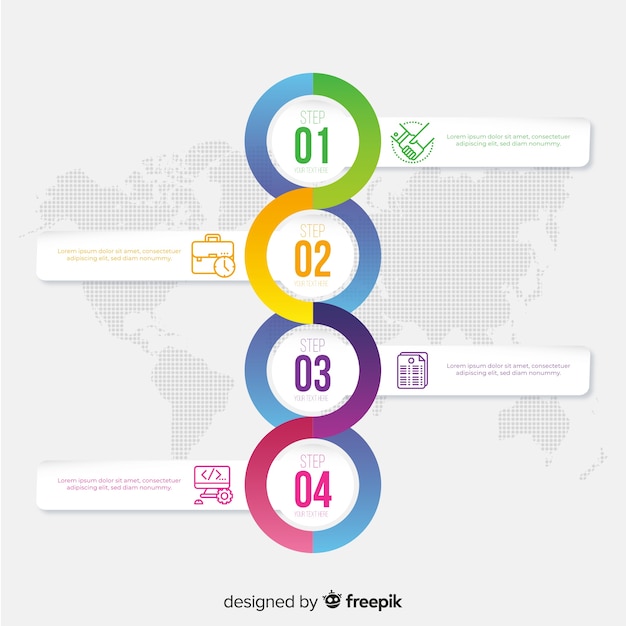 Vector gratuito muestra línea temporal infográfica diseño plano