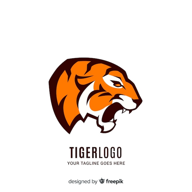 Vector gratuito muestra logo tigre rugiendo