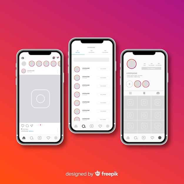 Muestra de marco de fotos de instagram en smartphone