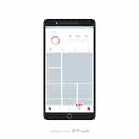 Vector gratuito muestra marco instagram realista en smartphone