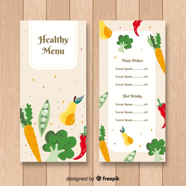 Muestra menú comida fresca