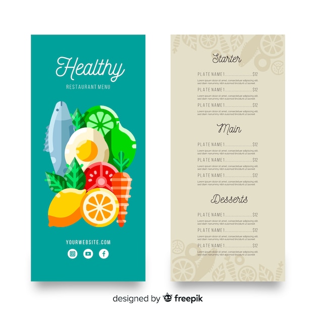 Muestra menú saludable grupo de comida