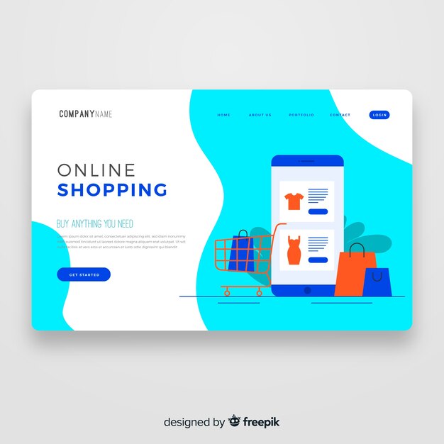 Muestra página de destino compras