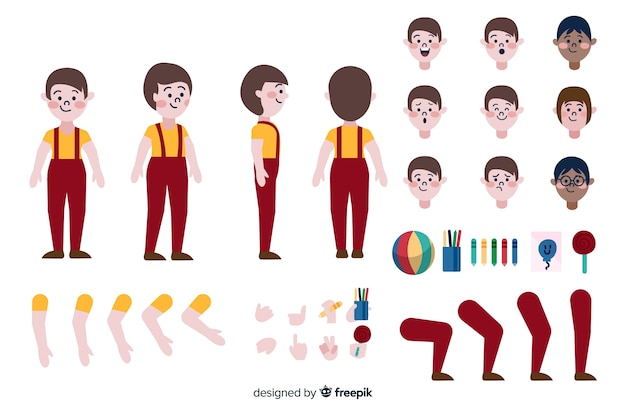 Muestra personaje chico dibujos animados