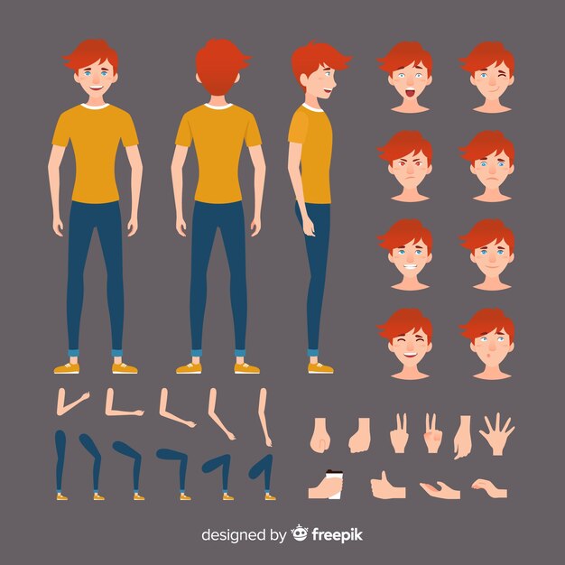 Muestra personaje chico dibujos animados