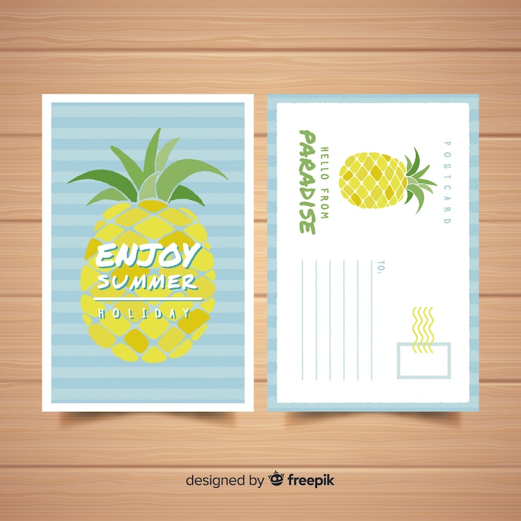 Vector gratuito muestra postal vacaciones de verano dibujada a mano