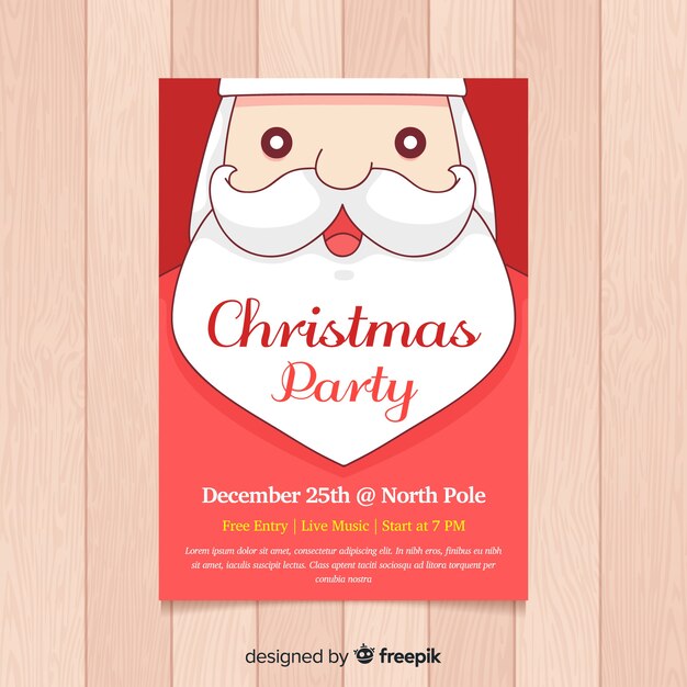 Muestra poster cara santa claus fiesta navidad