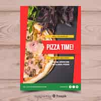 Vector gratuito muestra póster pizza fotográfico