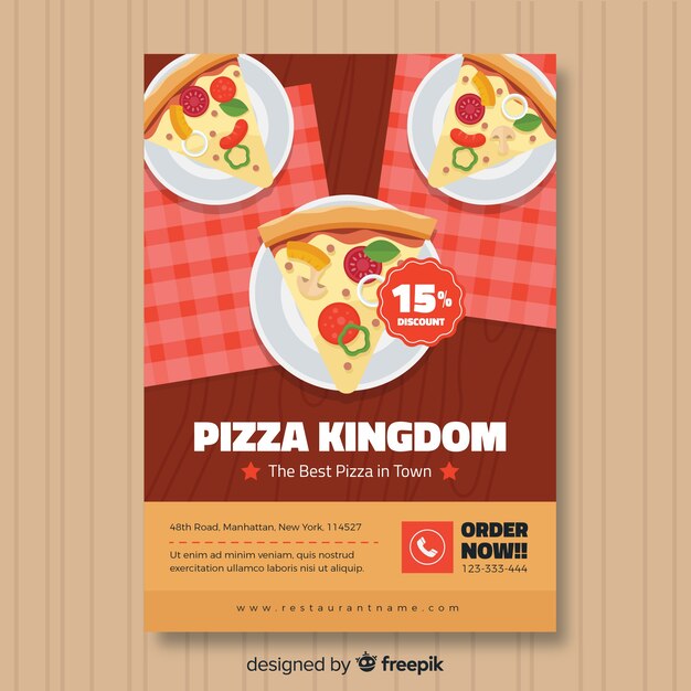 Muestra póster trozos de pizza