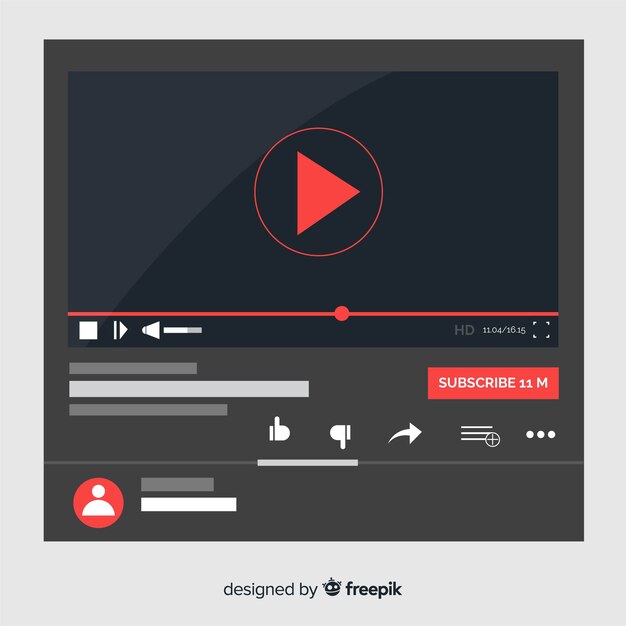 Muestra reproductor multimedia plano