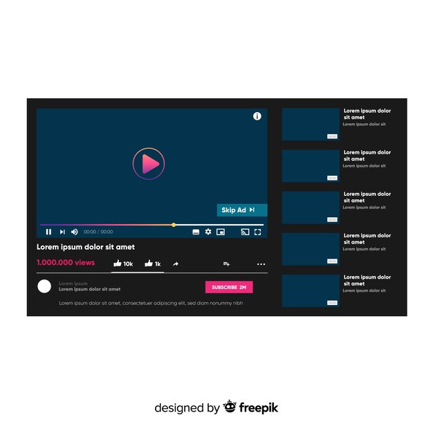 Muestra reproductor multimedia realista