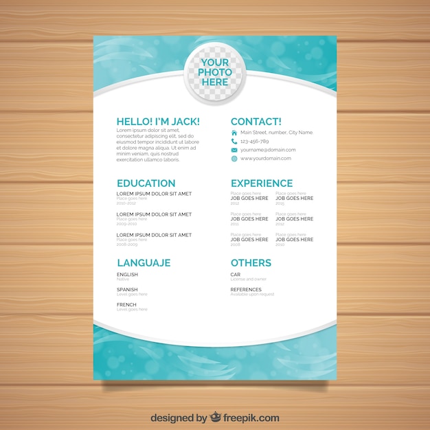 Vector gratuito muestra simple cv