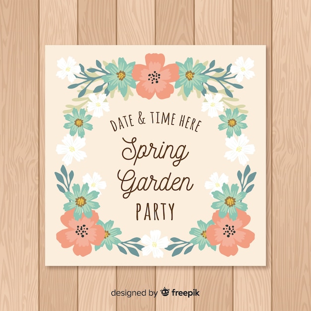 Vector gratuito muestra tarjeta fiesta primavera colores pastel