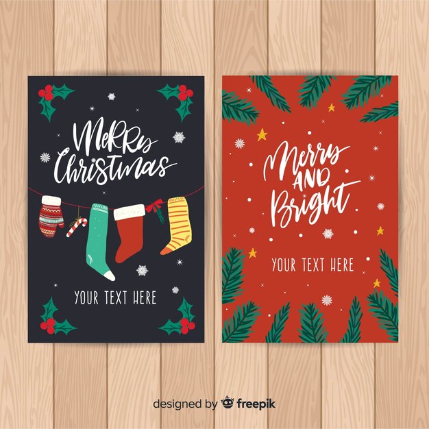 Muestra tarjeta navidad dibujada a mano