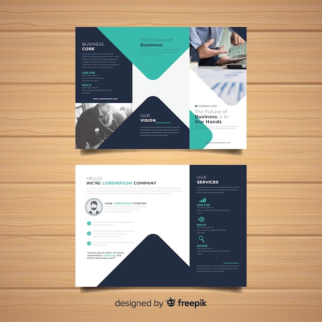 Vector gratuito muestra tríptico negocios