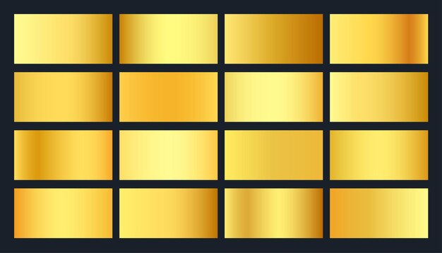 muestras de paleta de gradiente dorado de moda en la colección