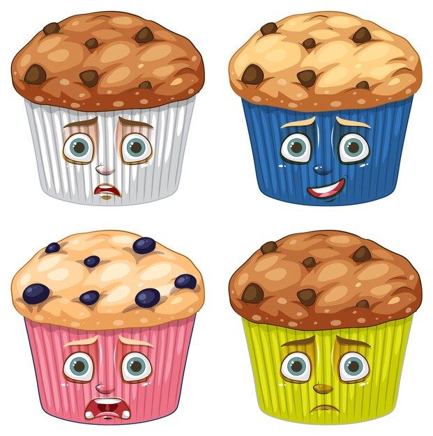 Muffins emocionales con caras