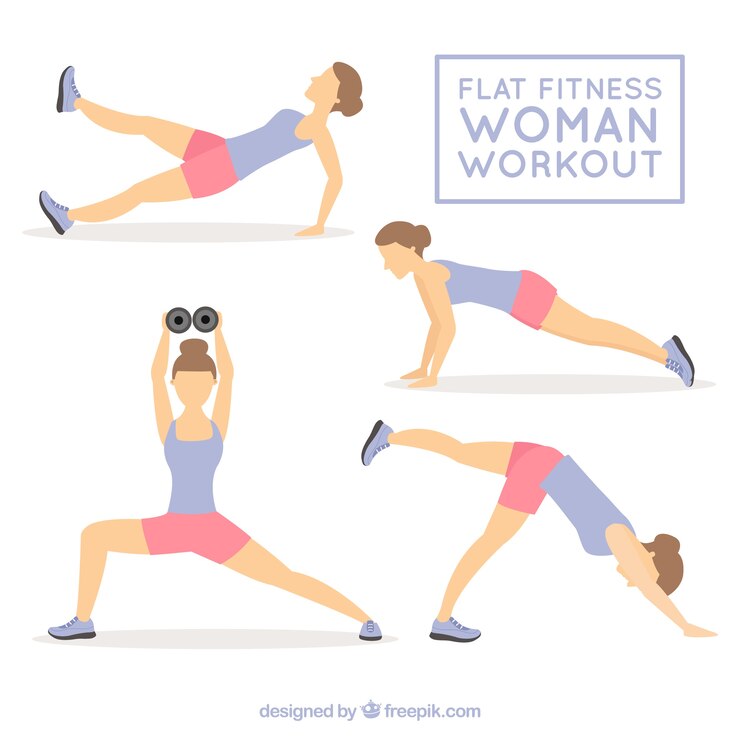 Vector gratuito mujer activa estirando su cuerpo