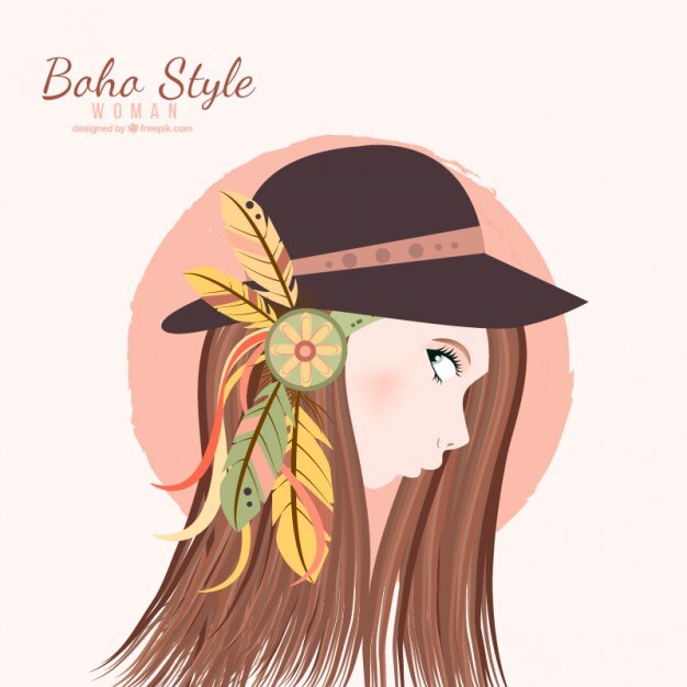 Vector gratuito mujer al estilo boho pintada a mano con acuarela