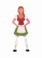 Vector gratuito mujer alemana con dirndl