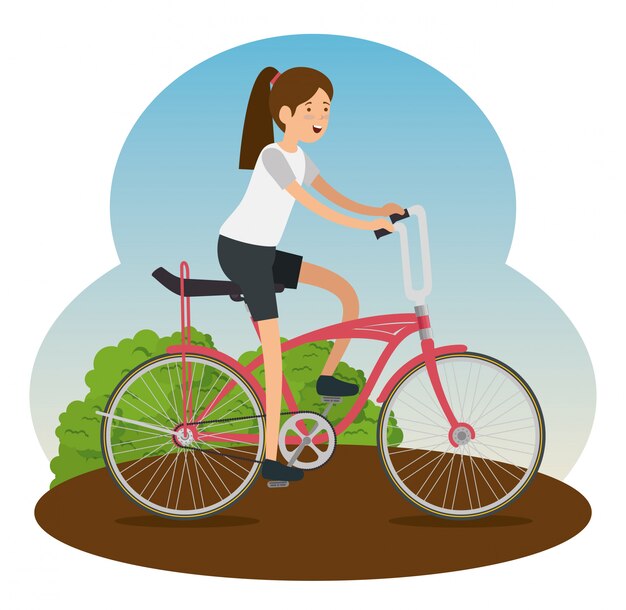 Mujer andar en bicicleta para hacer deporte