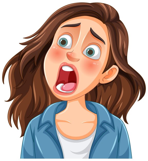 Mujer con la boca abierta