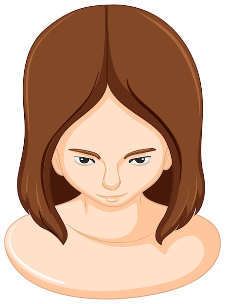 Vector gratuito mujer con cabello castaño