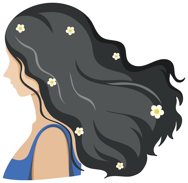 Vector gratuito mujer con cabello largo hermoso