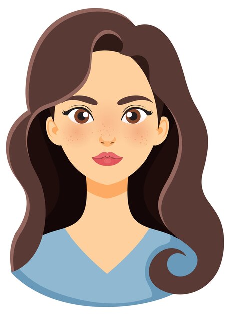 Mujer con el cabello largo y marrón