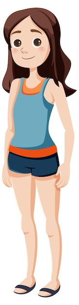 mujer, en, casual, equipo, vector