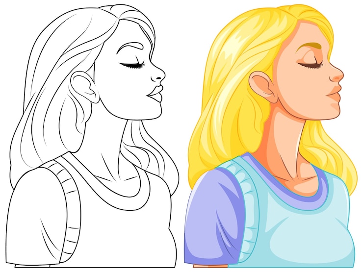 Vector gratuito mujer cerrando los ojos besando