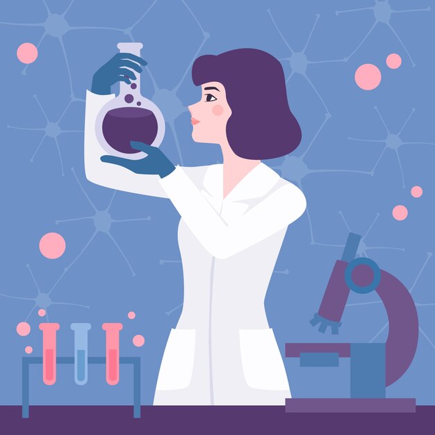 Mujer científico en el laboratorio