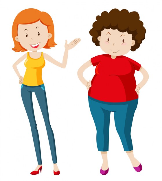 Mujer delgada y gordita