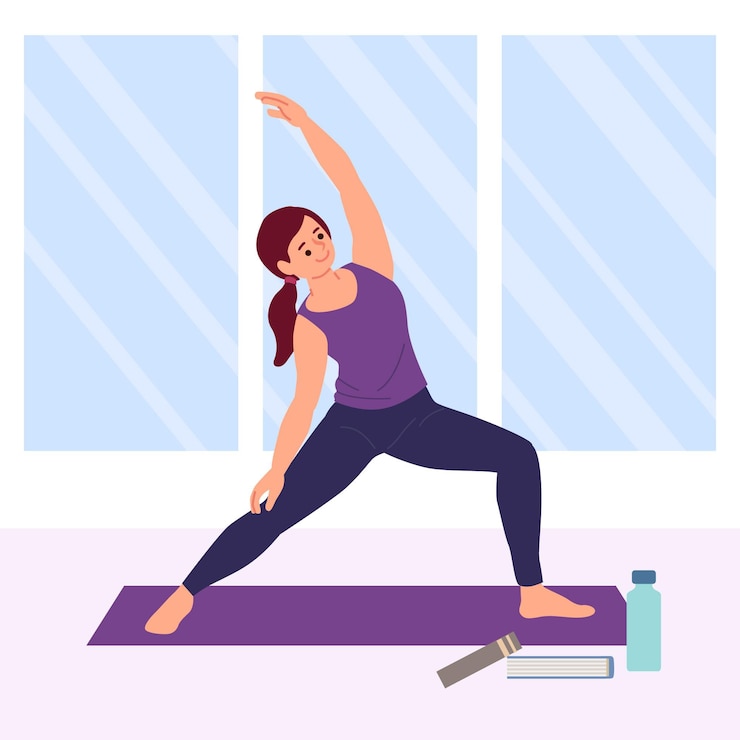 Vector gratuito mujer dibujada a mano haciendo yoga