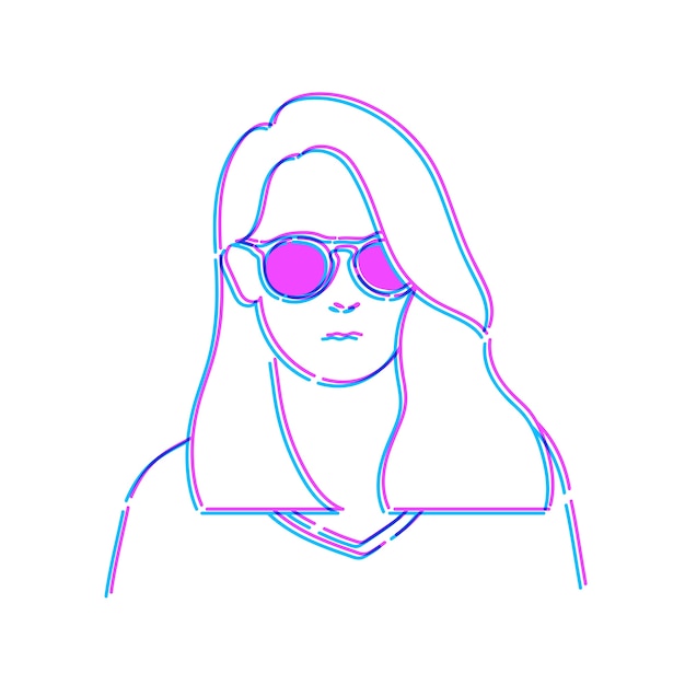 Mujer Doodle Drawing Sketch Illustration Vector
