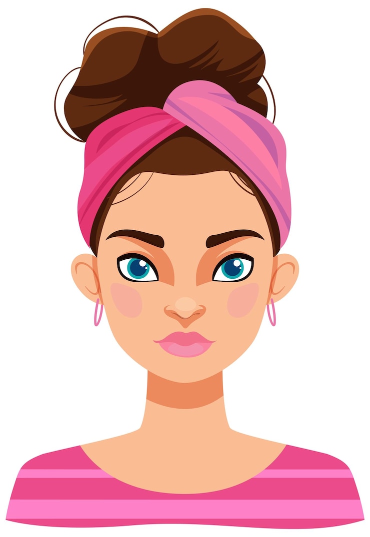 Vector gratuito mujer elegante con una cinta rosa en la cabeza