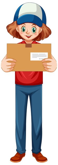 Mujer de entrega con uniforme