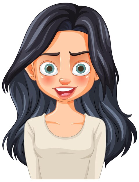 Mujer feliz con el cabello largo
