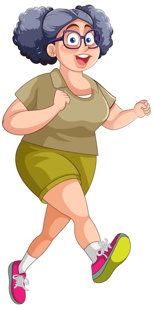 mujer gordita corriendo ejercicio