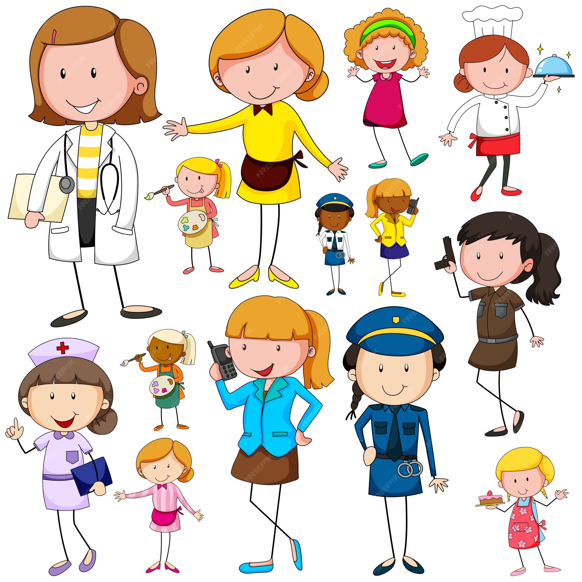 Mujer haciendo diferentes trabajos | Vector Gratis Mujer haciendo diferentes trabajos | Vector Gratis