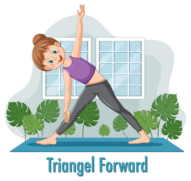 Vector gratuito mujer haciendo yoga en casa