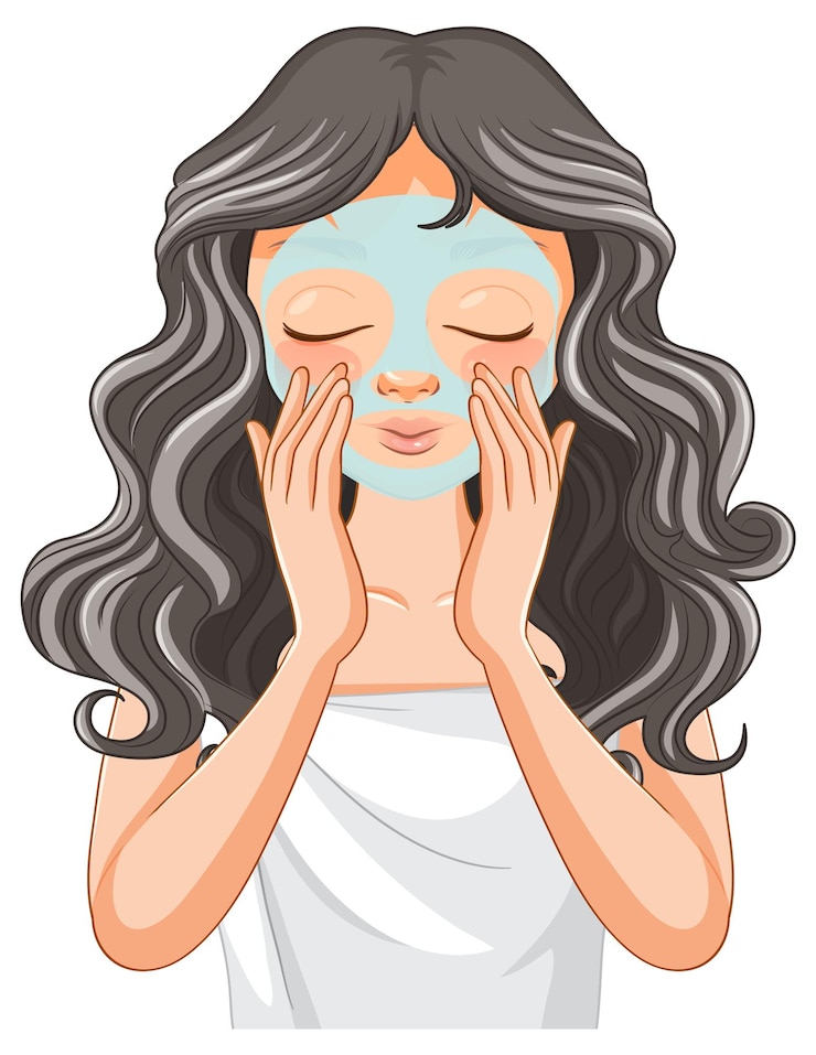 Vector gratuito mujer hermosa disfrutando de un spa facial