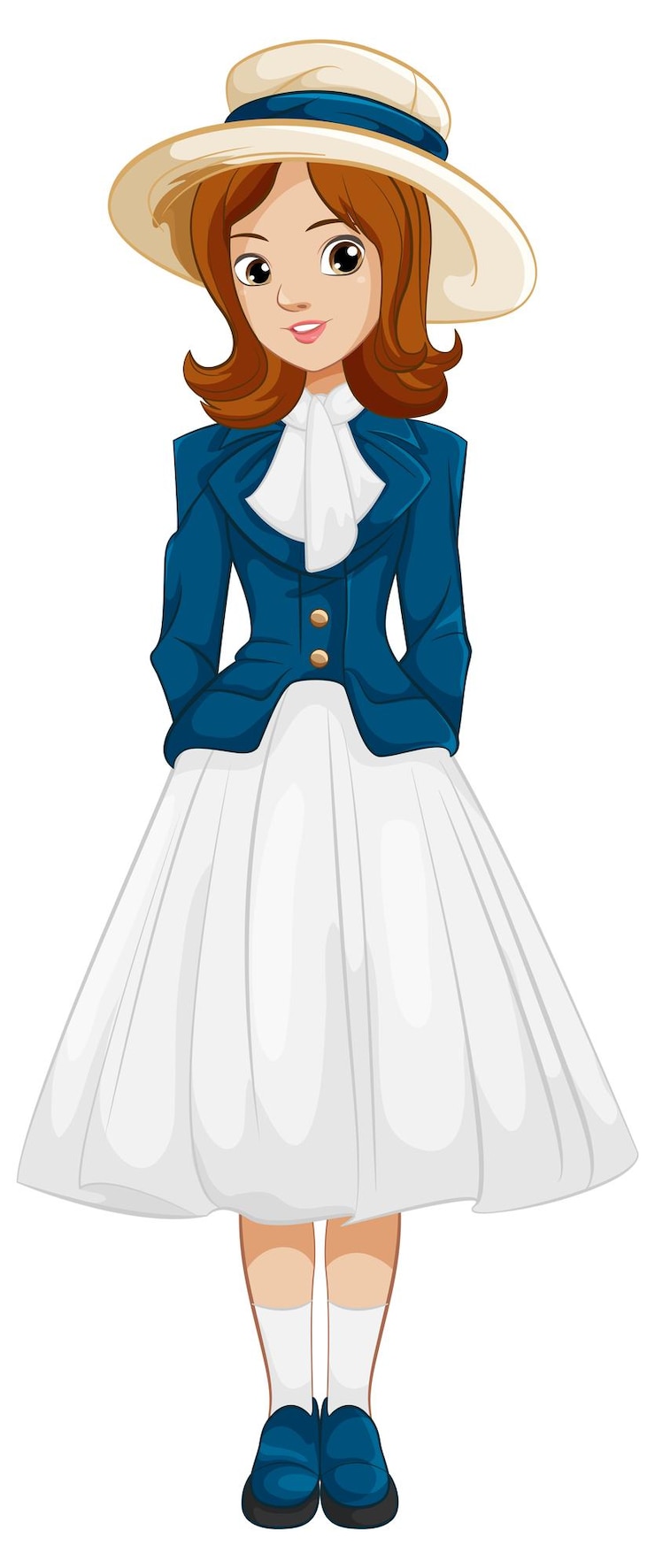 Vector gratuito mujer hermosa en traje vintage