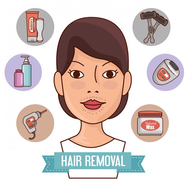Mujer con herramientas de depilación