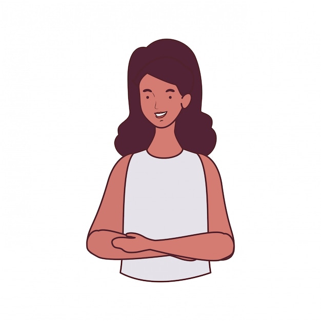 Mujer joven en blanco