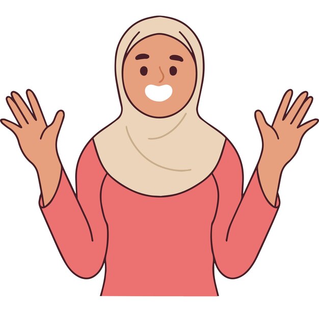 mujer joven, con, feliz, sorprendido, cara
